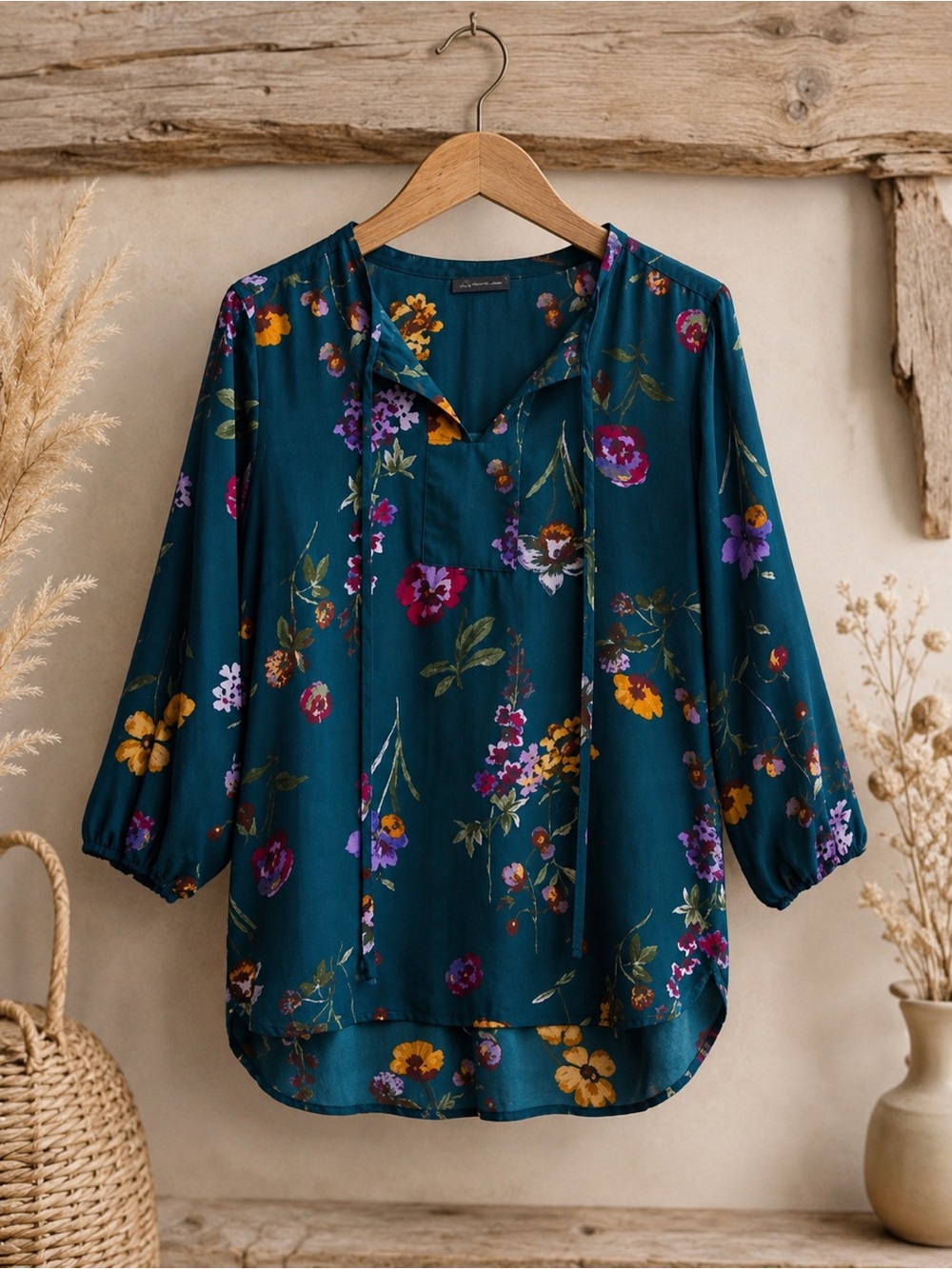 West Kei Floral Top 3/4 Sleeve‎ Medium
